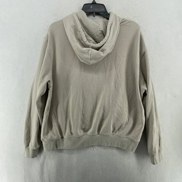 Divided by H&M Jacket Women's Sz L Nude Beige Hooded Drawstring Pullover Fleece - Picture 2 of 12